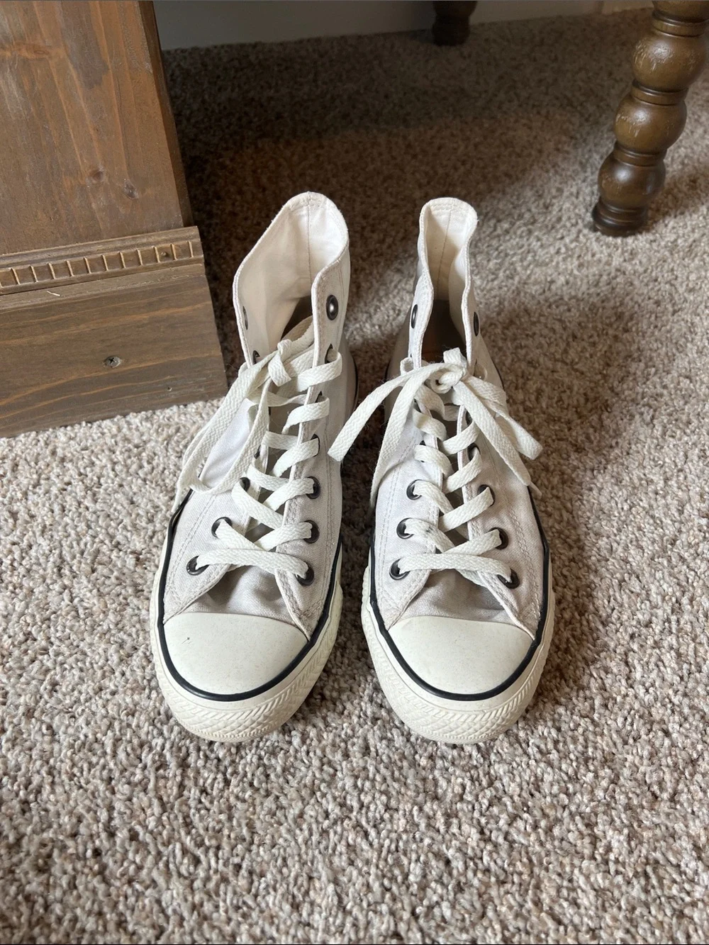 Converse High-Top Canvas Sneakers in Off White
